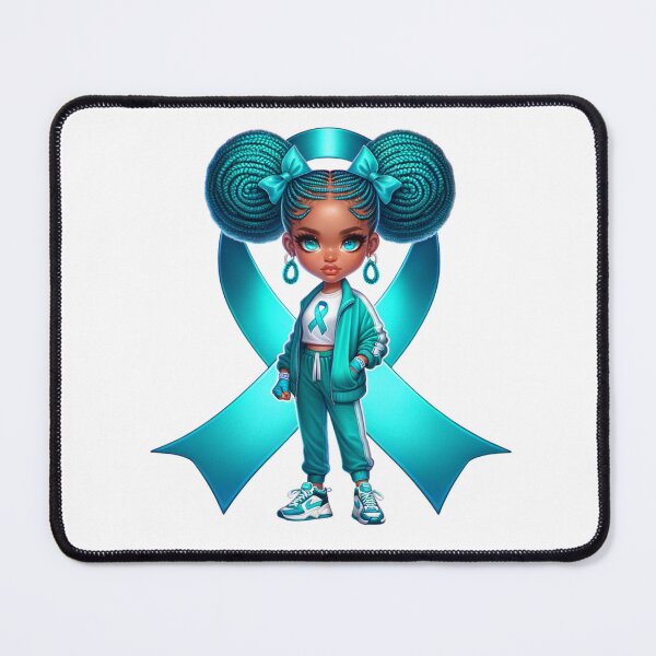 Item preview, Chibi Wearing Teal Tracksuit Teal Awareness Ribbon designed and sold by aprilsims.