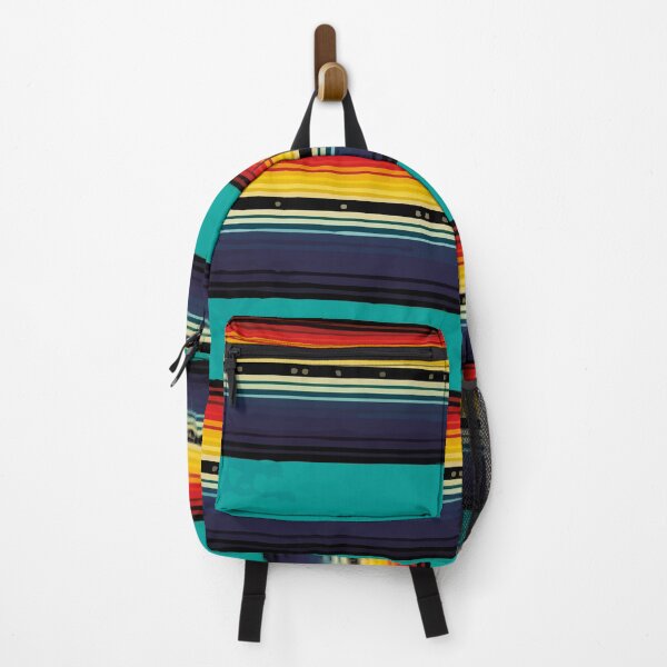 Item preview, Turquoise mexican serape blanket poncho fabric folk art designed and sold by T-Mex.