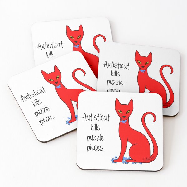 Item preview, Autisticat kills puzzle pieces designed and sold by Starfire Studio.