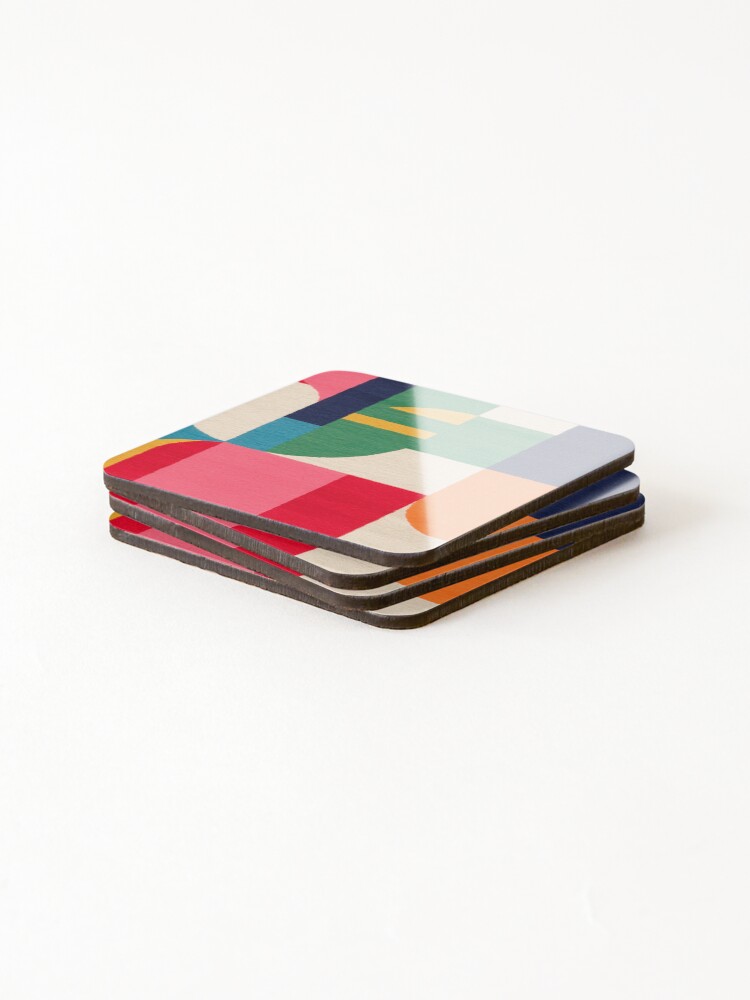 Thumbnail 4 of 5, Coasters (Set of 4), Geometric Pattern designed and sold by timegraf.