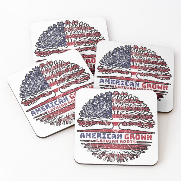 Item preview, Latvia Latvian US American USA United States Tree Roots Flag designed and sold by FlagX.