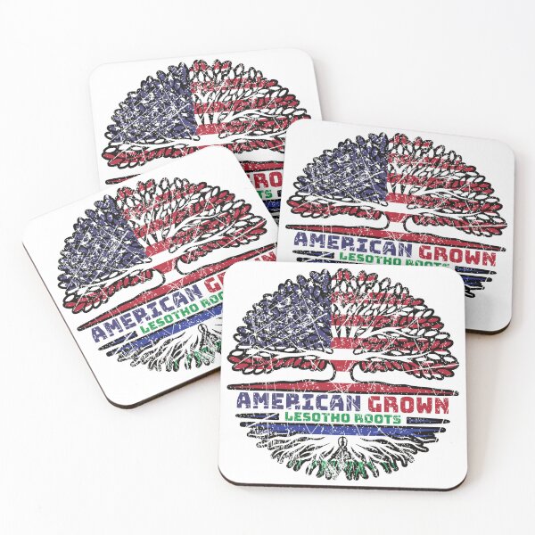 Item preview, Lesotho American USA Tree Roots Flag designed and sold by FlagX.