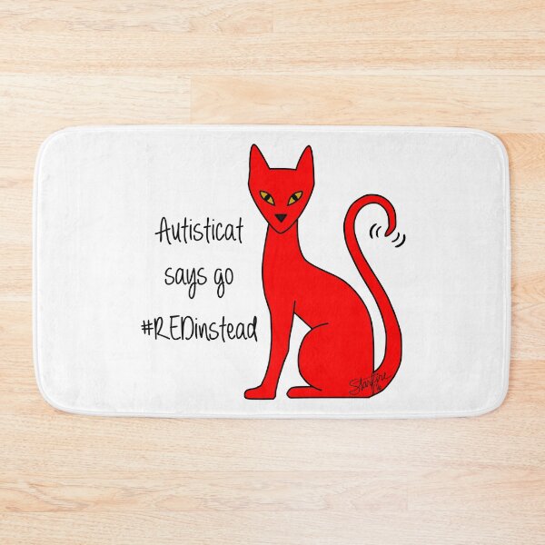 Item preview, Autisticat says go #REDinstead designed and sold by Starfire Studio.