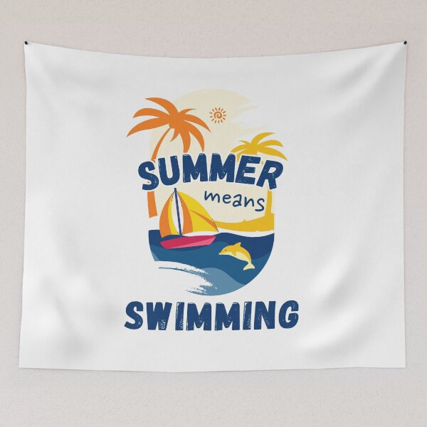 Item preview, summer means swimming designed and sold by TeeVibesshop.