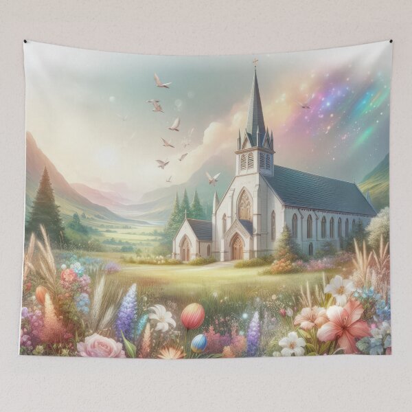 Item preview, easter magical landscape Easter church designed and sold by Expressions-Sel.
