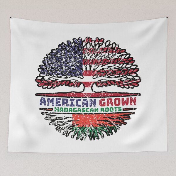 Item preview, Madagascar Madagascan American USA Tree Roots Flag designed and sold by FlagX.