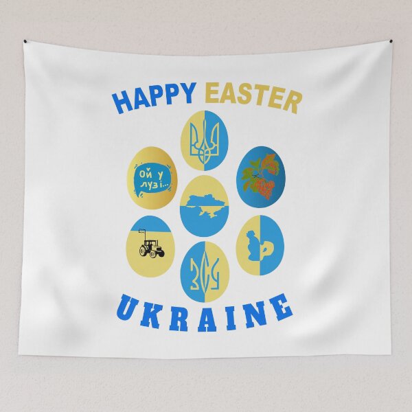 Item preview, Happy Easter Ukraine - Ukrainian-themed eggs - Ukrainian Easter designed and sold by Aide.