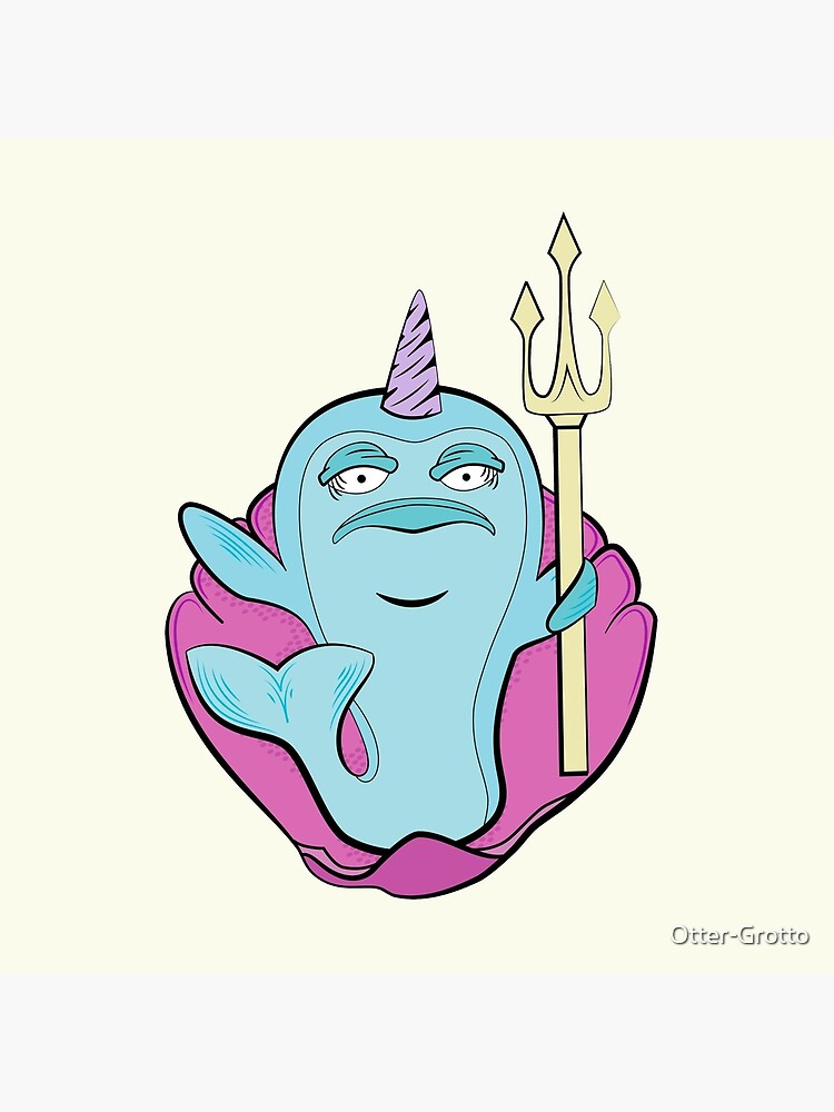 Thumbnail 2 of 2, Tote Bag, Grumpy Narwhal King designed and sold by Otter-Grotto.