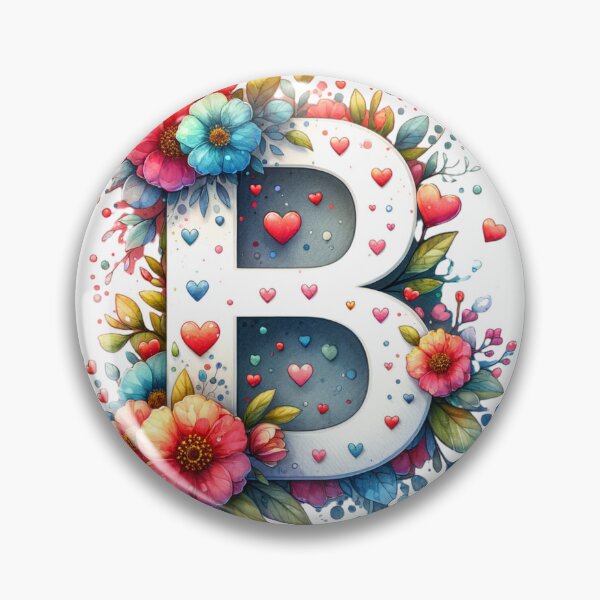 Item preview, The Letter B with Flowers and Hearts designed and sold by PassionforLove.