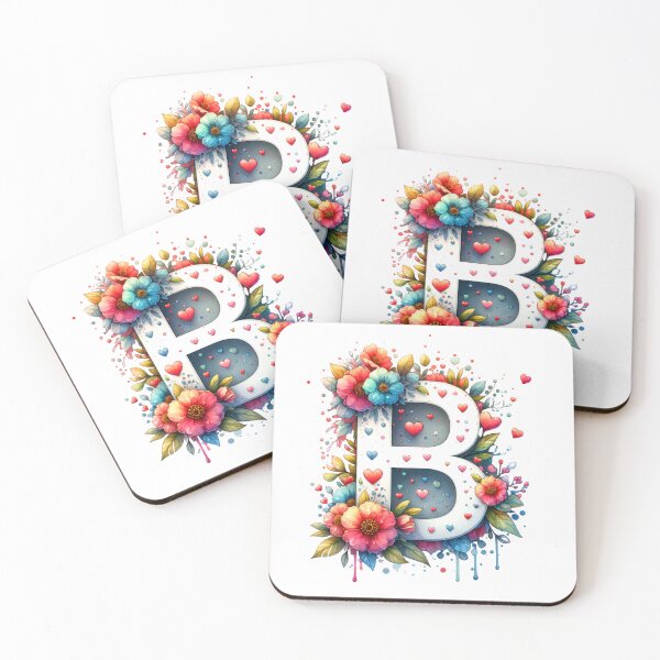 Item preview, The Letter B with Flowers and Hearts designed and sold by PassionforLove.