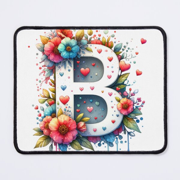 Item preview, The Letter B with Flowers and Hearts designed and sold by PassionforLove.