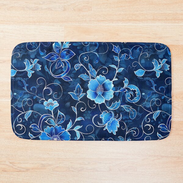Item preview, Beautiful Boho Flowers  Batik Pattern- Botanical  Retro- Blue designed and sold by RoyalStarsPatts.
