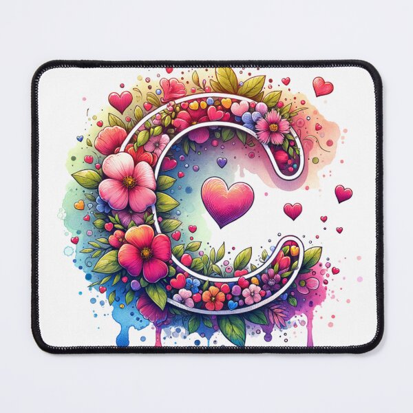 Item preview, The Letter C with Flowers and Hearts designed and sold by PassionforLove.