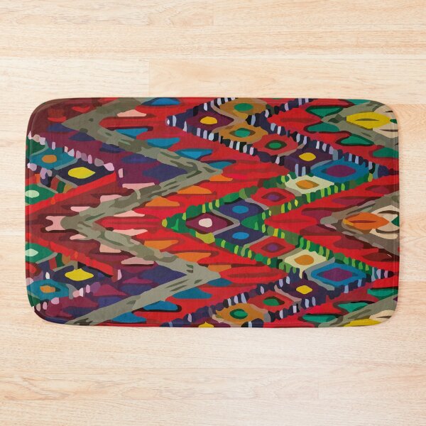 Item preview, Bold embroidery hand stitch maya textile maximalist boho chic decor designed and sold by T-Mex.