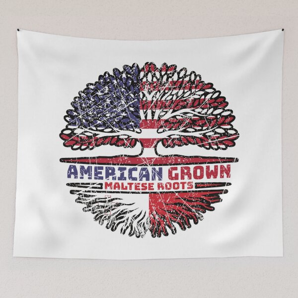 Item preview, Malta Maltese US American USA United States Tree Roots Flag designed and sold by FlagX.