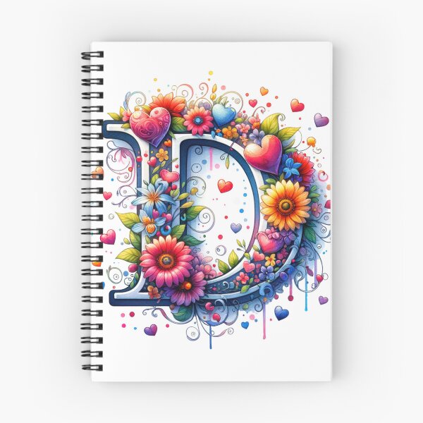 Item preview, The Letter D with Flowers and Hearts designed and sold by PassionforLove.