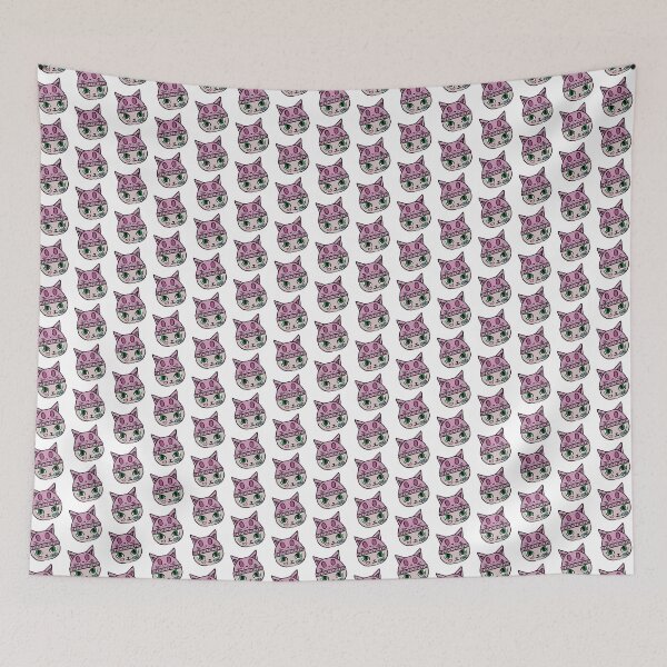 Item preview, Nerdy Chibi Kitty: Beanie Cat pink and grey 1 designed and sold by NerdyChibi.