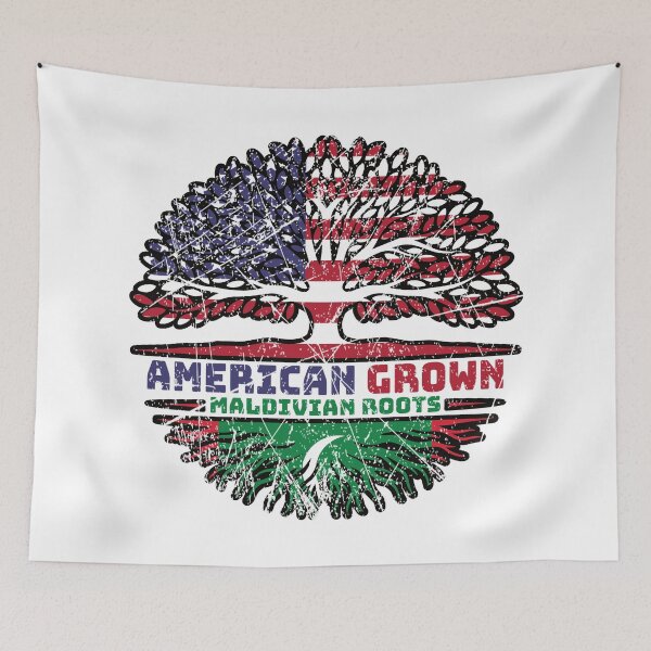 Item preview, Maldives Maldivian American USA Tree Roots Flag designed and sold by FlagX.