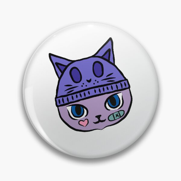 Item preview, Nerdy Chibi Kitty: Beanie Cat purple 1 designed and sold by NerdyChibi.
