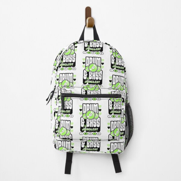 Item preview, DRUM AND BASS  - 3 Records & Hearts (Black/Lime)  designed and sold by Discothreadz.