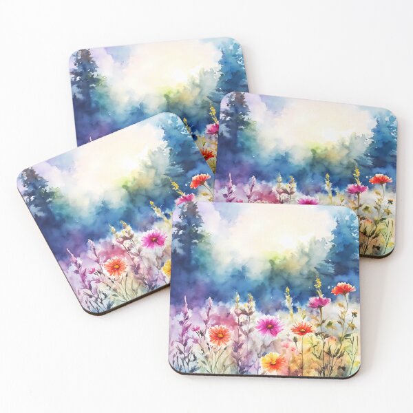Item preview, delicate field of flowers designed and sold by soulfulpalette.