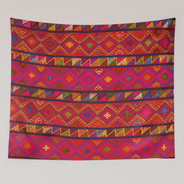Item preview, Colorful geometric maya embroidery vintage boho chic decoration designed and sold by T-Mex.