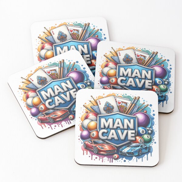 Item preview, Man Cave with Cars, Cards and Billiard Balls designed and sold by PassionforLove.