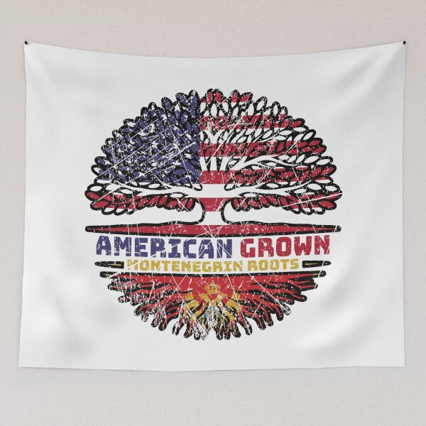 Item preview, Montenegro Montenegrin American USA Tree Roots Flag designed and sold by FlagX.