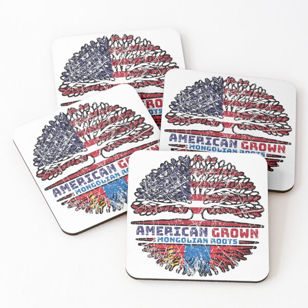 Item preview, Mongolia Mongolian American USA Tree Roots Flag designed and sold by FlagX.
