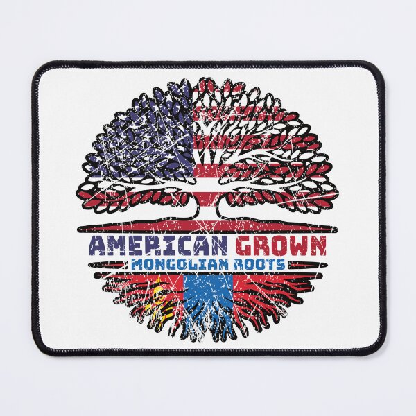 Item preview, Mongolia Mongolian American USA Tree Roots Flag designed and sold by FlagX.