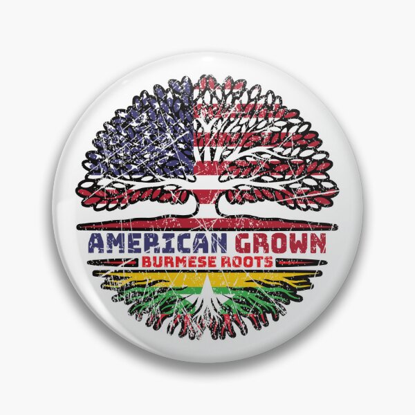 Item preview, Myanmar Burmese Burma US American USA United States Tree Roots Flag designed and sold by FlagX.