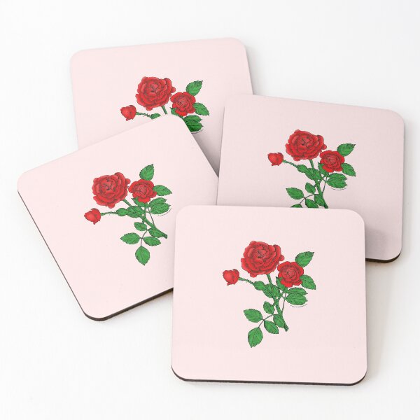 Item preview, Bright Red Rosette Rose Bloom Double 16-25 Petals In 3+ Rows designed and sold by zenithcreative.