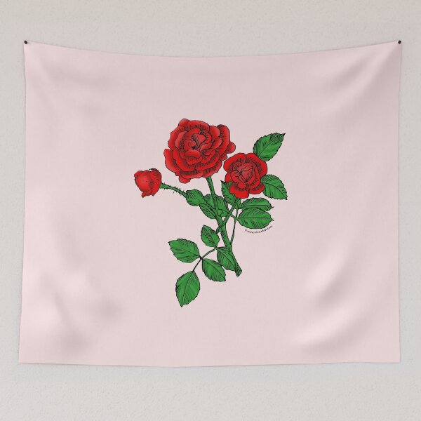 Item preview, Bright Red Rosette Rose Bloom Double 16-25 Petals In 3+ Rows designed and sold by Rachael Taylor.