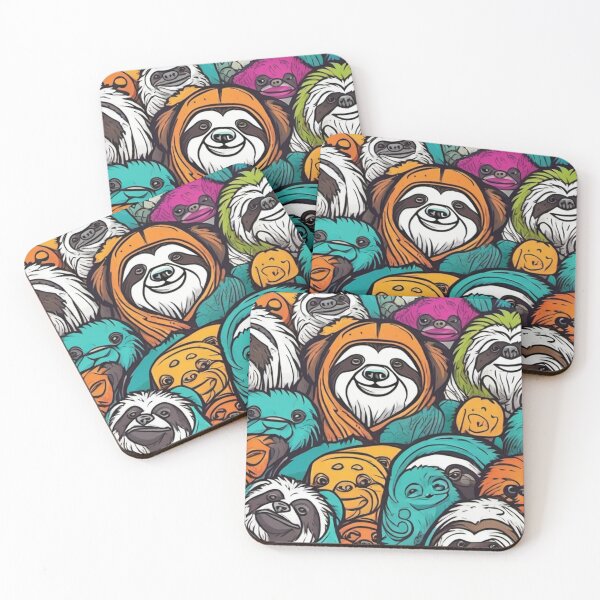 Item preview, Sloth Pattern Colorful Sloths designed and sold by FunnyT-Shirts.
