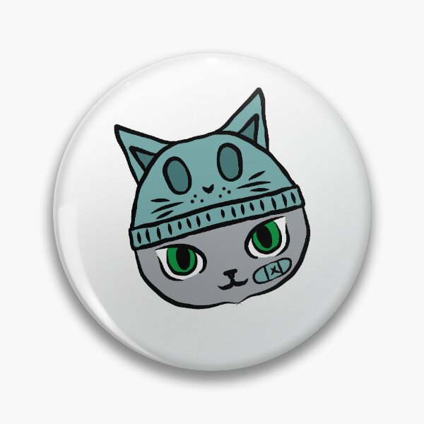 Item preview, Nerdy Chibi Kitty: Beanie Cat teal 2 designed and sold by NerdyChibi.