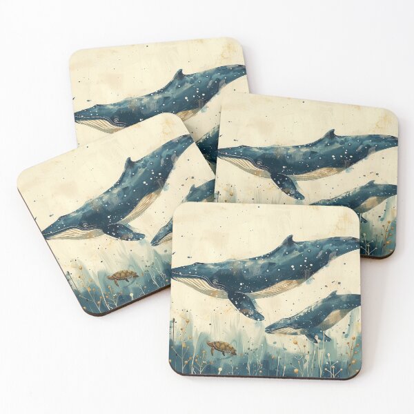 Item preview, couple Whale  Humpback art prints Watercolor   designed and sold by Rockwpapart.