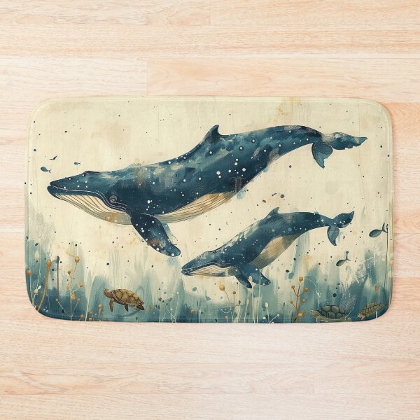 Item preview, couple Whale  Humpback art prints Watercolor   designed and sold by Rockwpapart.