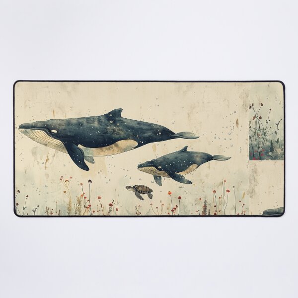 Item preview, couple Whale Humpback art prints vintage designed and sold by Rockwpapart.