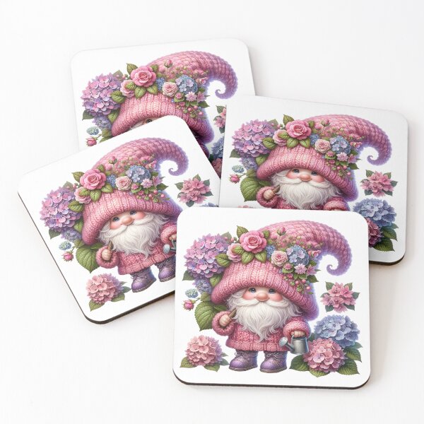Item preview, charming gnome character with hydrangeas, Cute gnome with a basket of hydrangea flowers Sticker designed and sold by Aonsnoopy.
