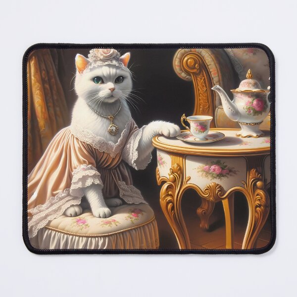 Item preview, Rococo Reverie: The White Cat's Tea Time Elegance designed and sold by DeenaDee.