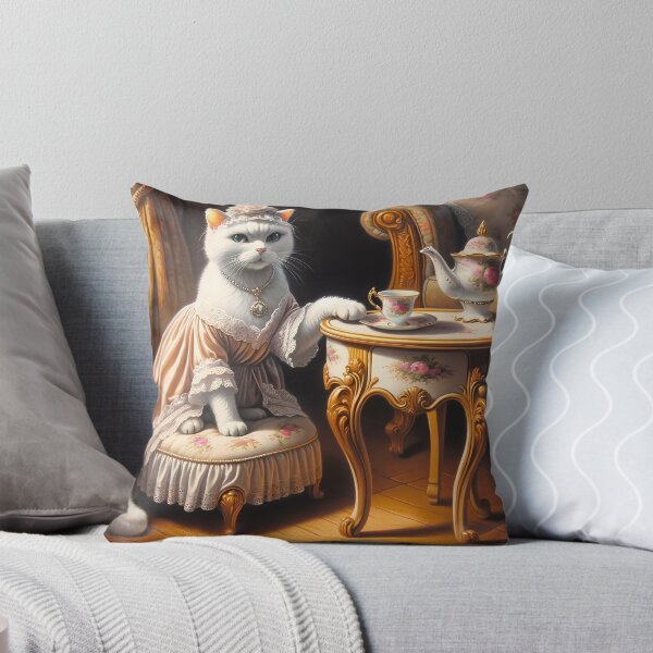 Item preview, Rococo Reverie: The White Cat's Tea Time Elegance designed and sold by DeenaDee.