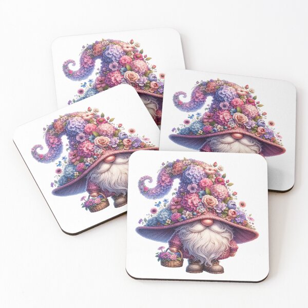 Item preview, charming gnome character with hydrangeas, Cute gnome with a basket of hydrangea flowers Sticker designed and sold by Aonsnoopy.