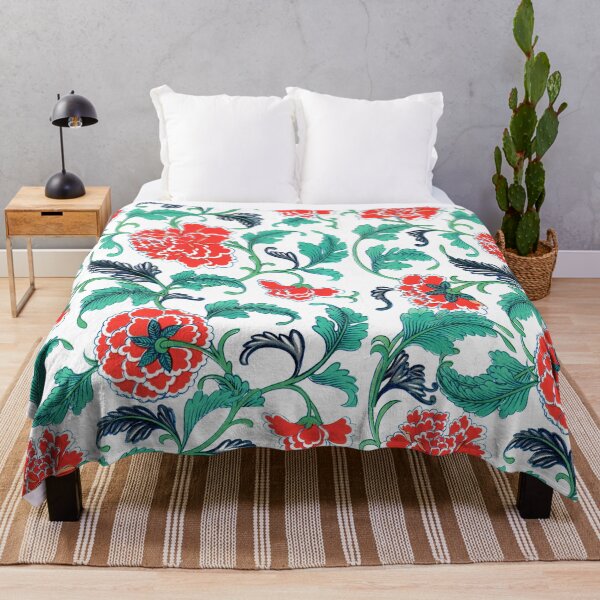 Item preview, Red Floral Pattern, Examples of Chinese Ornament by Owen Jones | Vintage Flower and Leaves Filigree Illustration in Transparent Seamless Pattern designed and sold by CanvasThread.