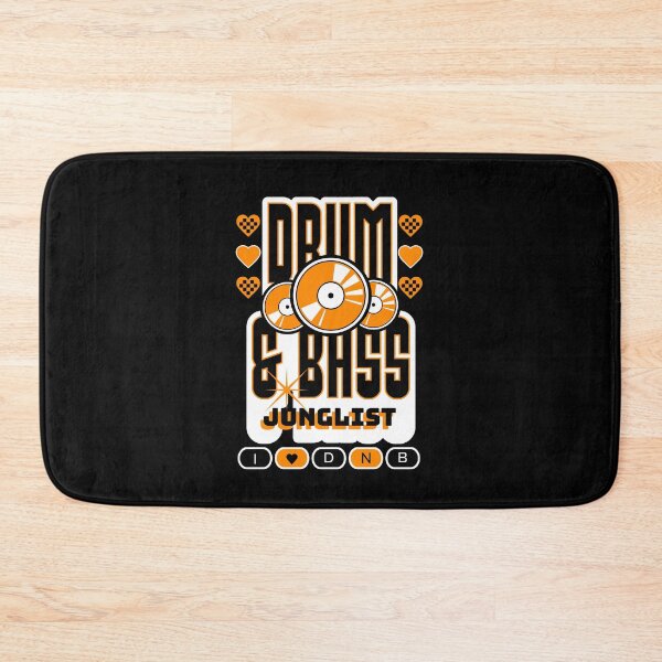 Item preview, DRUM AND BASS  - 3 Records AND  Hearts (White/Orange)  designed and sold by Discothreadz.