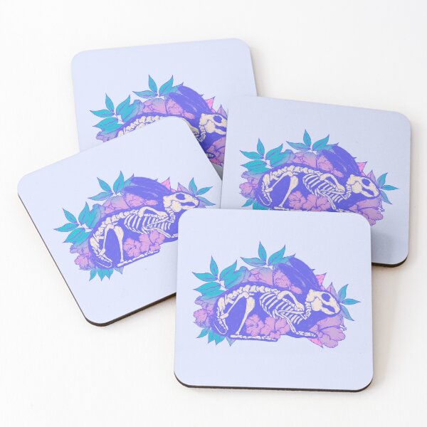 Item preview, Pink and Purple Rabbit Skeleton - Cute Pastel Gothic Bunny Art designed and sold by Jess.a.creates.