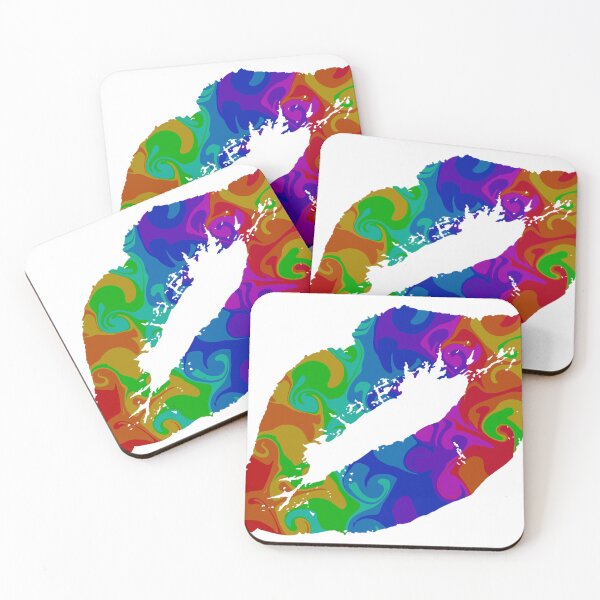 Item preview, Psychedelic Kiss (Rainbow Colored Kissing Lips) designed and sold by ArtbyMikkiC.