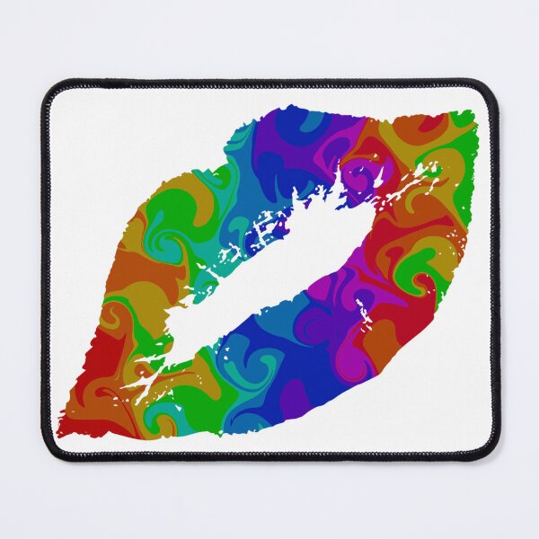 Item preview, Psychedelic Kiss (Rainbow Colored Kissing Lips) designed and sold by ArtbyMikkiC.