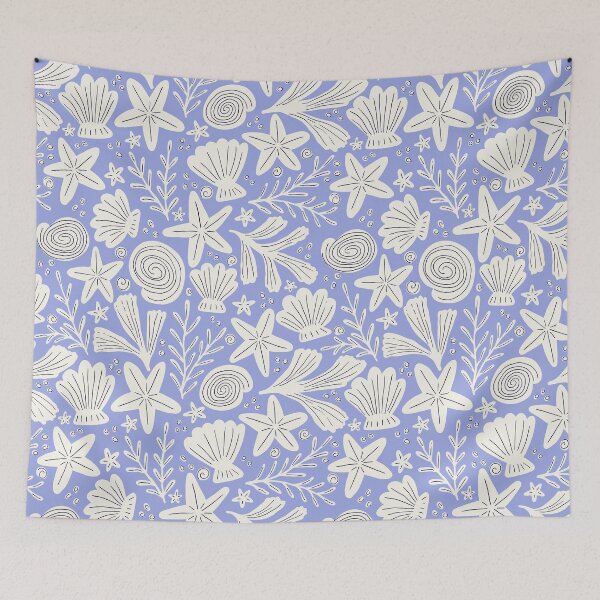 Item preview, Treasures from the beach - Light blue designed and sold by Illustrated by Nat.