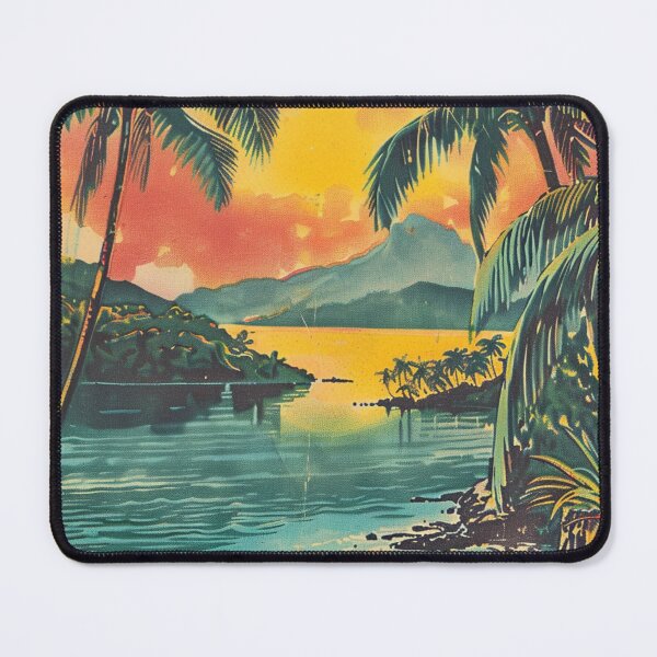 Item preview, Tropical Hawaiian Beach Cove Sunset Vintage Art designed and sold by LVTFCOarts.