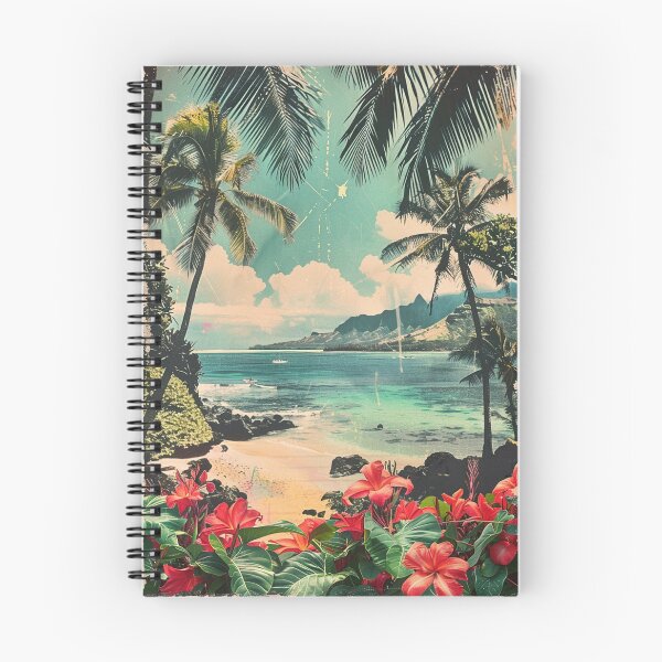 Item preview, Vintage Hawaii Flowers Beach Waves Kauai Island designed and sold by LVTFCOarts.